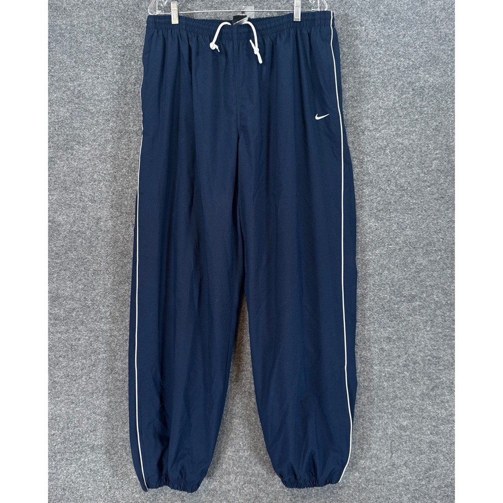 Nike Track Pants Men XXL Blue White Piping Mesh Lined Vintage Y2K Joggers